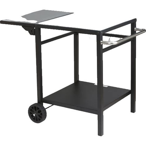Table de chariot de repas, double étagère, design pliable, 56X56cm Fer (1/2)