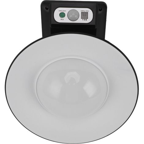 Lampe solaire murale étanche IP65 avec détecteur de présence et télécommande, idéale pour les porches et les granges. (1/5)