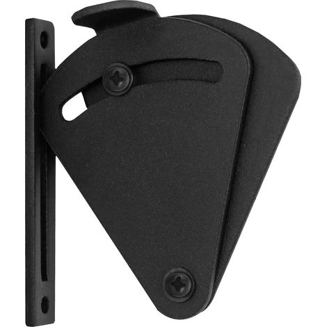 Serrure de porte de grange, porte coulissante, loquet en métal amovible, loquet de confidentialité, convient pour placard, abri de poche, porte en bois, noir (1/4)