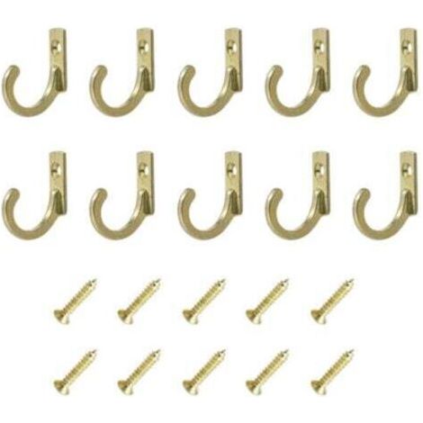 Lot de 10 Crochets Muraux Vintage Jaunes avec Vis - Crochets à Vis pour Boucles, Bijoux, Sacs, Serviettes et Plus - Salle de Bain, Cuisine, Chambre (1/3)