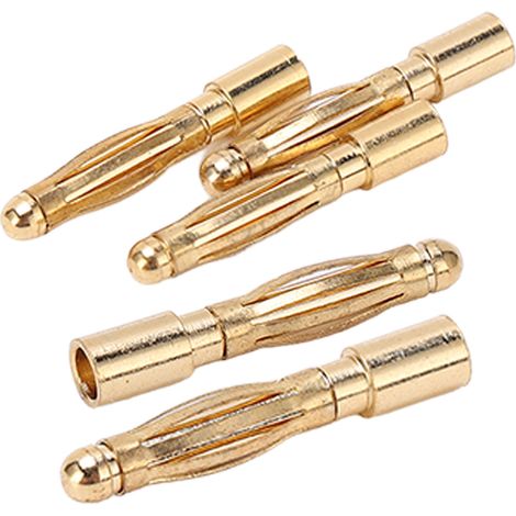Fiche à tête de lanterne de 2,0 mm, connecteur banane en cuivre pur nickelé, accessoire pour contrôleur de vol/modèle d'avion, longueur 14,5 mm, 12,027 mm, vendu par paquets de 10. (1/5)