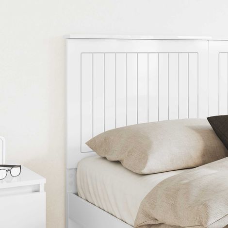 Tête de Lit Armoire de Tête de Lit - Blanc Brillant 140 cm Bois d'ingénierie fr21212 (1/3)