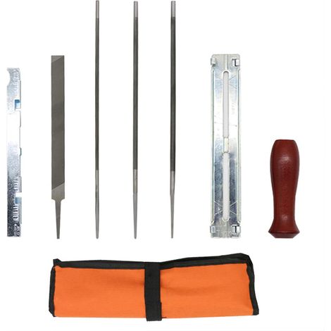 10 pièces lime d'affûtage de tronçonneuse chaîne à bois affûter les fichiers de scie Kit de classement de ponçage outil à main (1/5)