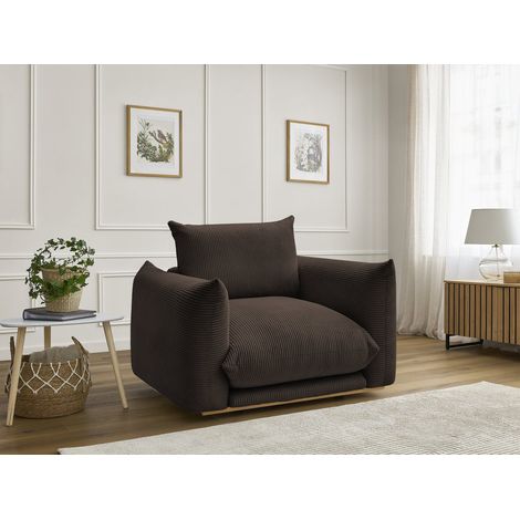 BOBOCHIC - Fauteuil ERNEST tissu velours côtelé Marron (1/5)