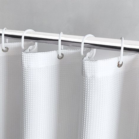 Rideau de douche imperméable tissé épaissi salle de bain isolation anti-moisissure rideau étanche à l'humidité 180x180 cm (1/4)