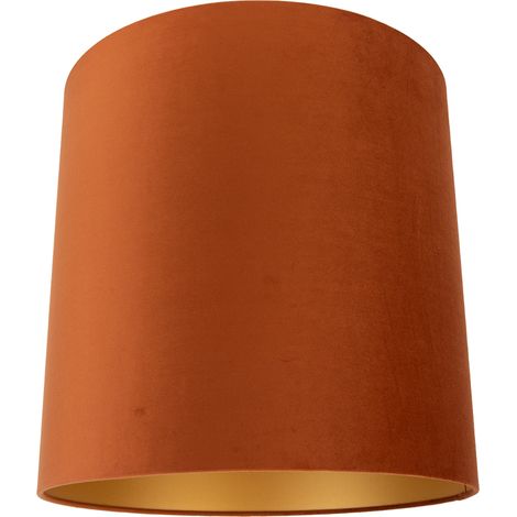 QAZQA Fabric Lampshade Orange with Gold Interior 40/40/40