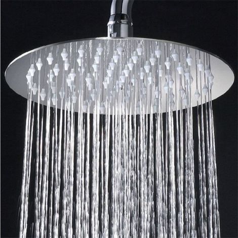 Pomme De Douche - Tête De Douche Ronde En Acier Inoxydable 15 Cm - Adaptateur 1/2 Pouces Pivotant 360° - Pour Salle De Bain - 1 Pièce (1/4)