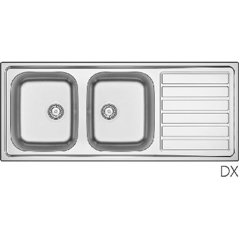 LAVELLO INCASSO IN ACCIAIO MOD. LS03 CM 120X50 cm. 120 gocciolatoio sx