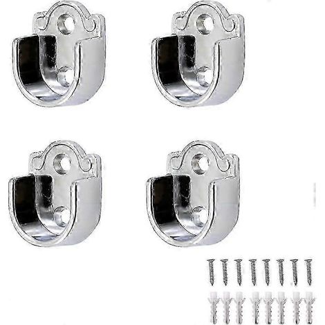 Support de tringle à rideaux en forme de U de 25 mm, adapté aux tringles à rideaux tubulaires de penderie. (1/4)