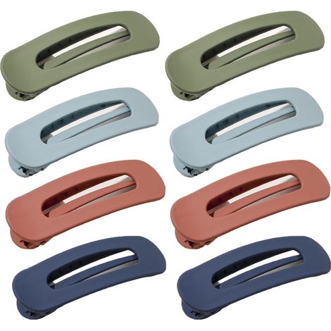 Pince À Cheveux - Pince Crocodile Plate Segmentée - Grande Taille Antidérapante - Style Français - Lot De 8