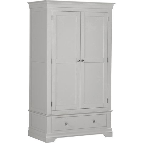 Bordeaux 2 Door Wardrobe - L63 x W112 x H193 cm - Pebble Grey