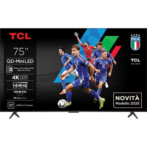 Tcl Serie C69K Smart TV QD-MiniLED 4K 75” 75C69K, 144Hz, audio Onkyo 2.1, Dolby Vision IQ & Atmos, Google TV (1/4)