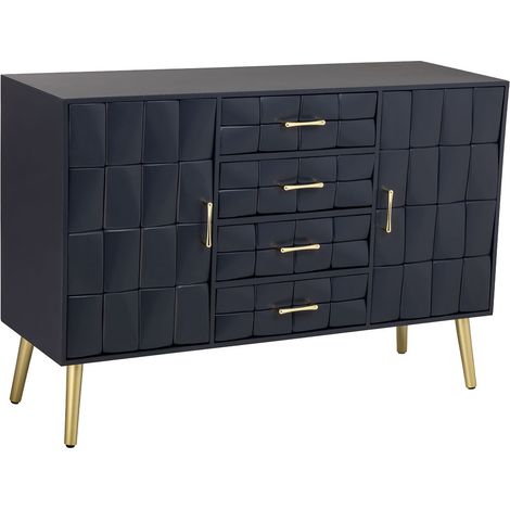 Aparador de madera negro 120x40.5x81h cm (1/5)