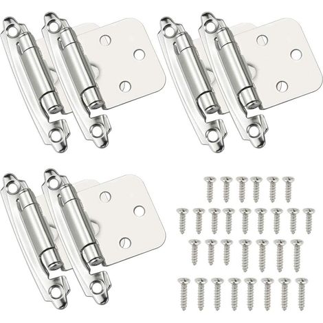 Scharniere, 6 Stück, Türscharnier, selbstschließendes Scharnier, kaltgewalztes Stahlmaterial, Federscharnier mit Puffer für Tür, Schrank, Schuhschrank, Bücherregal, Weinkeller