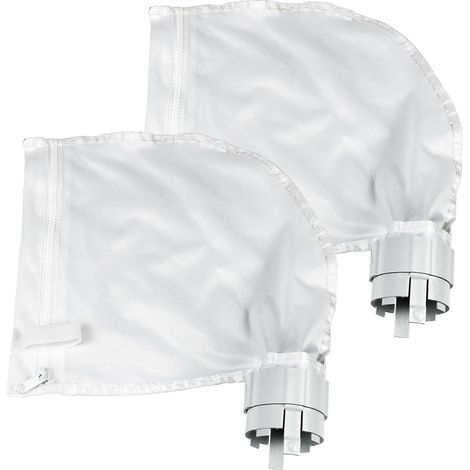 Juego de 2 bolsas de filtro para limpiafondos Polaris 360 y 380, con cremallera y diseño ajustable, color blanco.