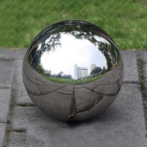 1pc Seamless Hollow Ball - Polished Stainless Steel Shiny Spheres Smooth Hollow Globe Balls - for Home Garden Ornament Decoration (E100mm) (1/4)