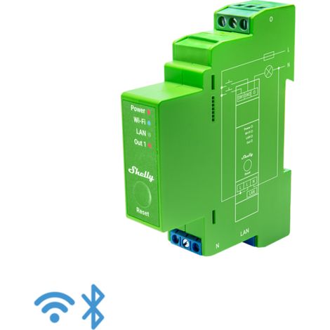 Shelly Relais Pro Dimmer 1PM LED/Glühbirne WLAN LAN BT DIN-Rail