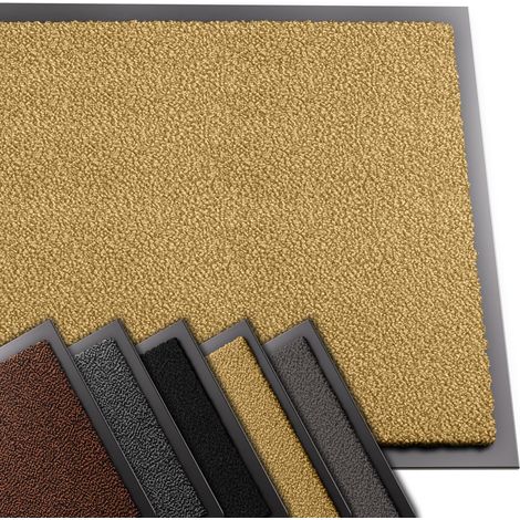Tapis de Porte Paillasson d'Entree Interieur et Extérieur Tapis Antidérapant et Anti-Poussière Tapis d’entrée Imperméable Lavable 60x90cm Beige (1/5)