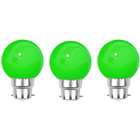 Lot de 3 ampoules LED Vertes B22 Incassables - Guirlandes guinguette - Culot baïonnette