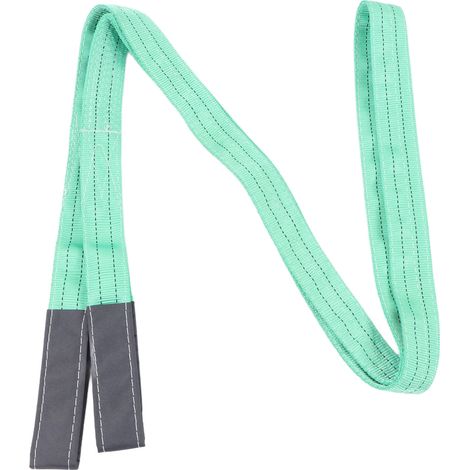 Élingue de levage plate en polyester à double boucle verte 2T 4M pour grues industrielles (1/5)