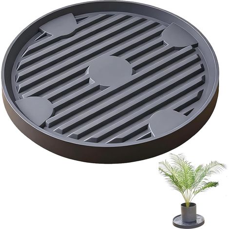 Support de Pot de Fleurs à Roues, Porte Plante a roulettes, roulettes Universelles pour Pot de Fleurs, Support Roulant Plantes Convient à Divers Environnements Intérieurs et Extérieurs (Gris) (1/5)