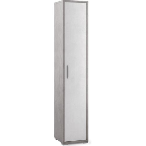 Armadio 1 Anta 39x199x41 cm Cemento/Ossido Bianco (1/2)