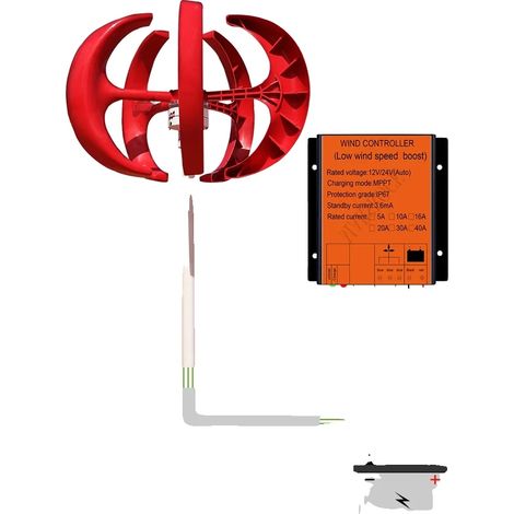 Generador eólico, funcionamiento silencioso, uso residencial seguro, 400 W Red-a, 400 W-c, 12 V-a (1/2)