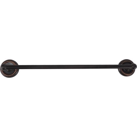 Porte-serviettes en cuivre style européen, barre simple, noir (1/5)