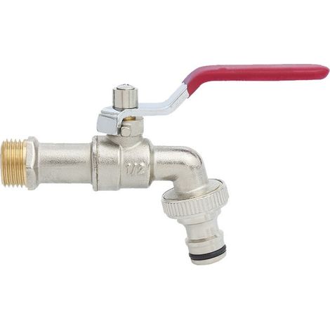 Rubinetto da esterno in ottone massiccio – attacco da 1/2 x 3/4", 190 g – resistente agli schizzi – antigelo e con elevata portata di acqua fredda per giardino e balcone. (1/3)