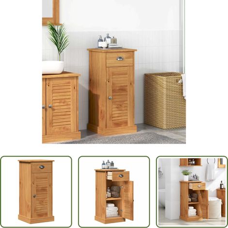 Rangement salle de bain - Armoire de salle de bain avec tiroir VIGO Marron et Marron Miel (1/5)