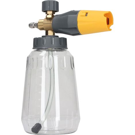 Générateur de mousse 1 L 4000 psi, pulvérisateur haute pression réglable, aérosol de nettoyage, raccord rapide 1/4 po NPT, jaune (1/5)