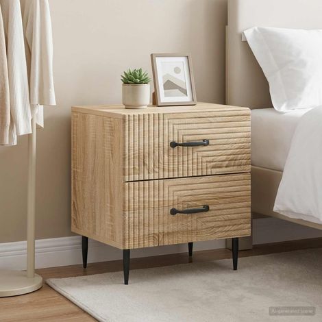 vidaXL Bedside Cabinet 2 pcs Sonoma Oak 43 x 34.5 x 47.5 cm (1/5)