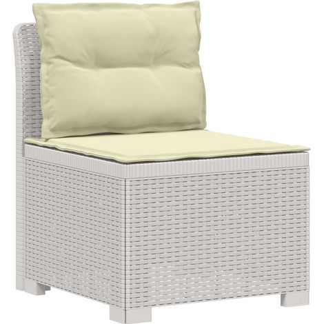 Maison Exclusive - 1-Sitzer Garten-Sofa mit Kissen Rattan-Look PP (1/5)