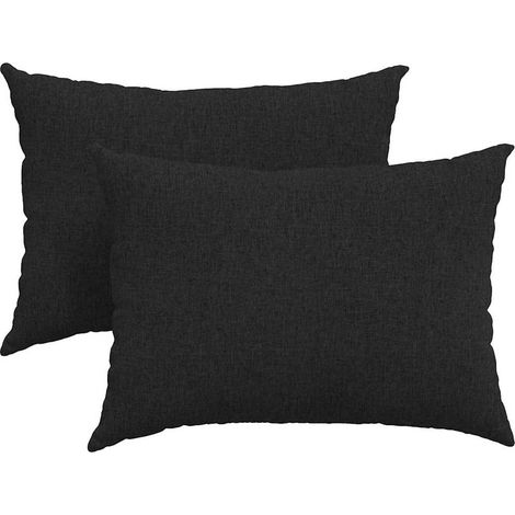 Maison Exclusive - Cojines de sofá 2 pcs Negro 70 x 50 cm tela