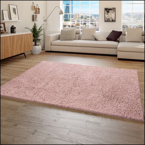 Paco Home Tappeto Flokati A Pelo Lungo Morbido Moderno, Tinta Unita In Rosa 60x100 cm (1/4)