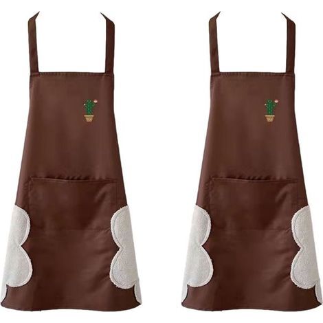 Two-piece waterproof apron with belt, perfect for kitchen and restaurant use, featuring a drop-collar overall style.