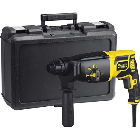 Marteau perforateur 750W SDS+ Poignée latérale + Tige 2 Pointes Burin plat Adaptateur Mallette STANLEY FATMAX