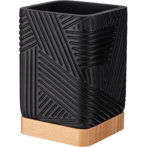 Tazza da bagno quadrata in bambù nero CAMINO Alsea 1 pz.