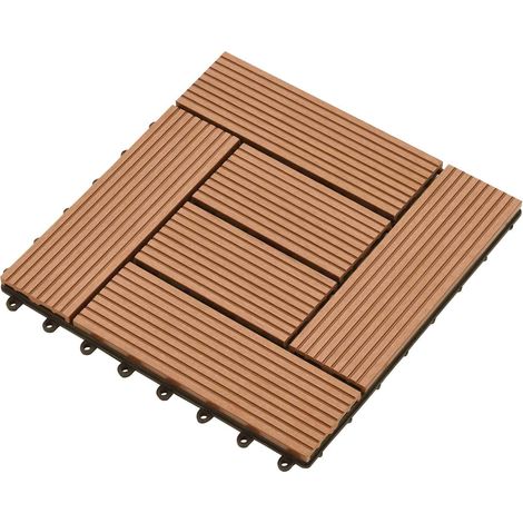Terrassenfliese 11 pcs Braun 30 x 30 cm WPC vidaXL