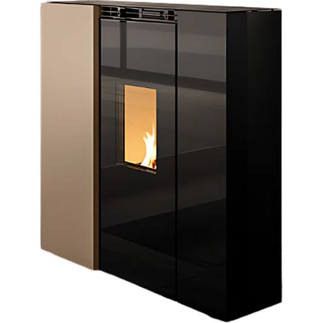 Stufa a pellet tiffany idro 21 kw colore caffellatte