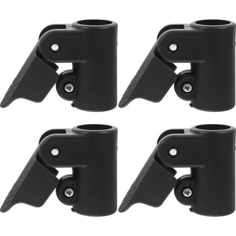 4 Pièces Connecteur de Poteau en Plastique, Pince de Tente, Abs Noir, 22-25mm, Fixation Réglable pour Poteau de Tente, Camping et Extérieur (1/5)