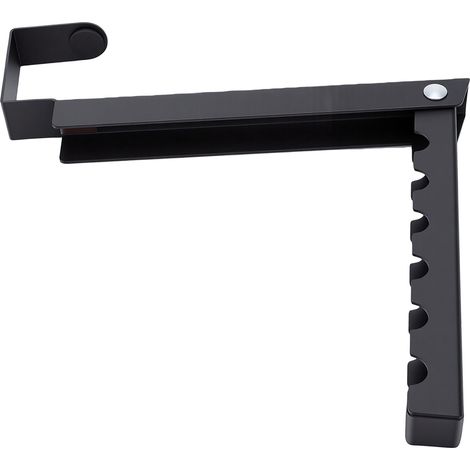 Au-dessus de la porte, gain de place, sans perçage, support de séchage pliable en métal pour vêtements et serviettes, noir (1/5)