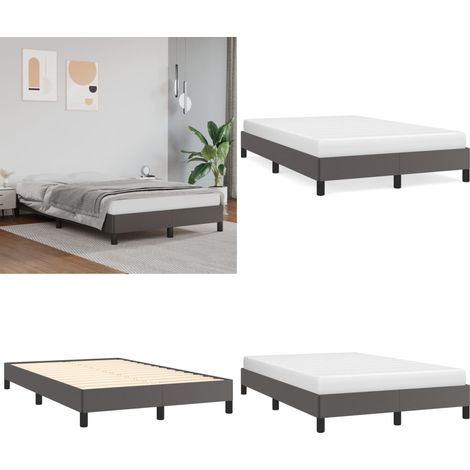 Bettgestell ohne Matratze Grau 120x190 cm Kunstleder - Betten - Bettgestell - Kunstlederbetten - Doppelbett - Boxspringbett - Home & Living (1/5)