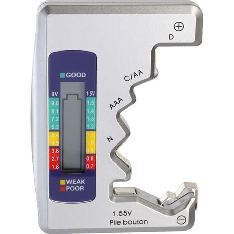Testeur de Capacité de la Batterie Universelle Testeur de Batterie avec Affichage LCD Power Supply Checker pour Toutes les Piles C AA AAA D N 9V Piles Bouton (1/5)