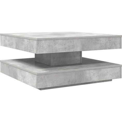 Maison Exclusive - Table basse rotative à 360 degrés gris béton 70x70x34,5 cm