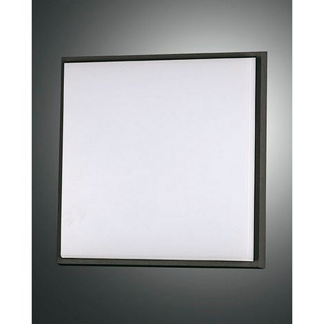Plafonnier Led Carré Desdy 30 W 3000 K Ip54, Structure En Aluminium Et Polycarbonate Noir, 300 X 300 X 50 Mm, Code Produit 3314-65-101
