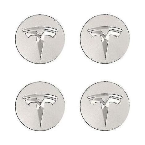 Enjoliveurs argentés pour Tesla Model 3/X/S/Y (1/4)