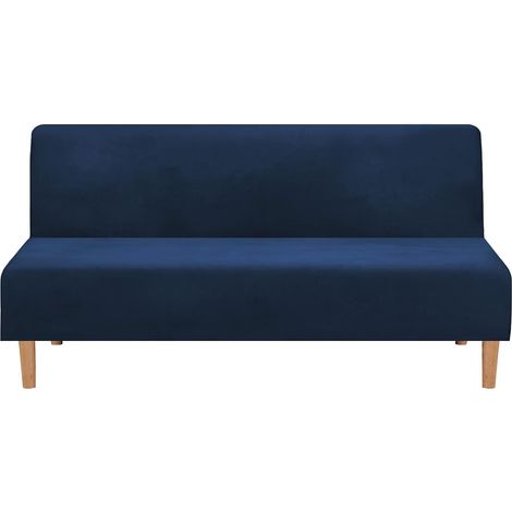 Housse De Canapé Convertible Sans Accoudoirs, En Velours Extensible, Épaisse, Douce, Confortable, Pour Canapé-Lit, Canapé Lit Pliable (Velours Épais Marine)