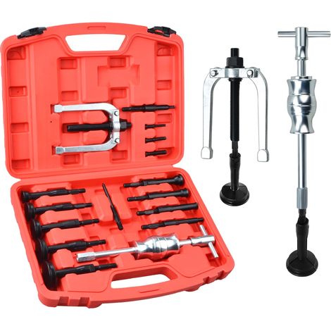16 pièces 8-58 mm Kit Extracteur de Roulement Intérieur avec Marteau Coulissant Trou Borgne Arrache Roulement pour Voiture et Moto (1/5)