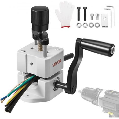 Kabelschälmaschine, 1,5-25 mm, Manuelle Abisolierzange mit Handkurbel oder Bohrmaschine, 64Mn gehärtete Klingen, 45 Stahlrollen, ABC- & PC-Drahtschäler, Kabelabisoliermaschine (1/5)